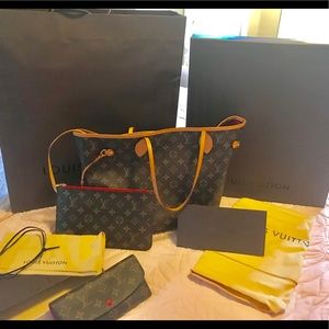 Authentic Louis Vuitton MM Bag and Wallet